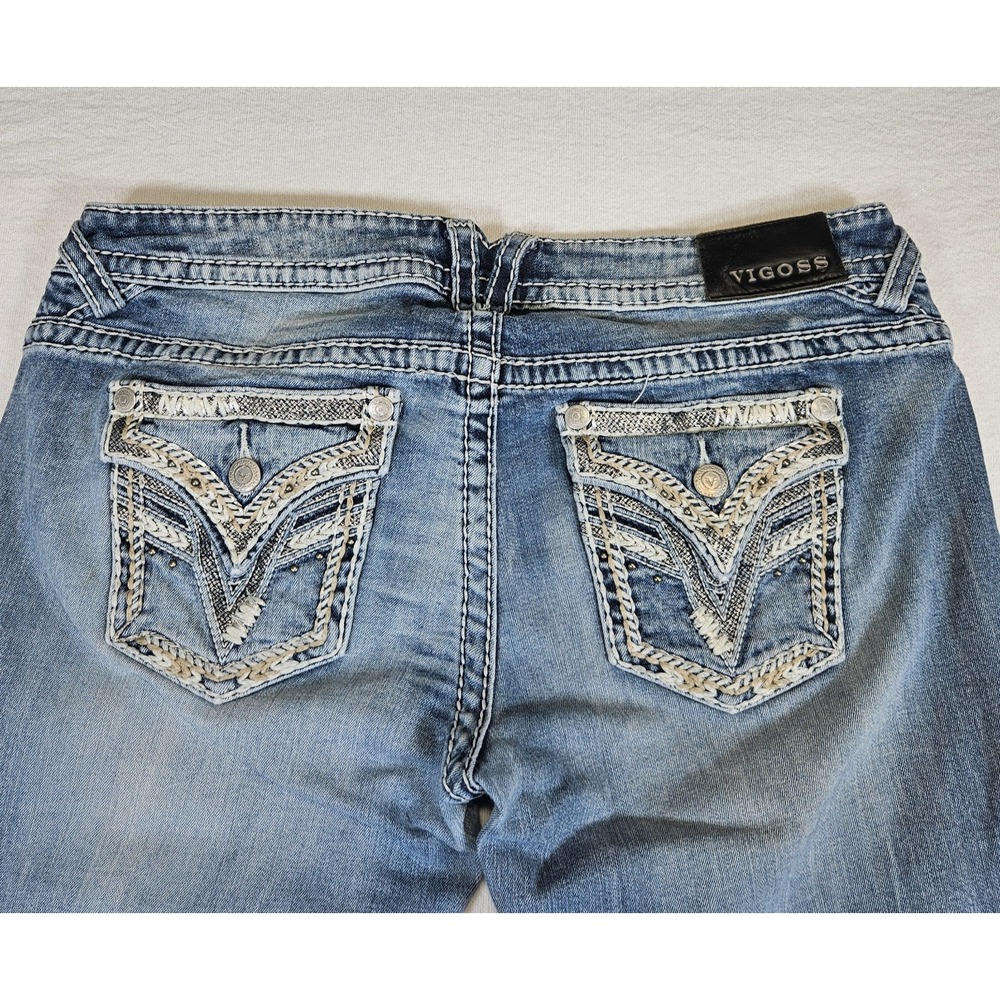 Vigoss The New York Boot Cut Jeans Womens 13/14 Blue Excellent Contrast Stitch
